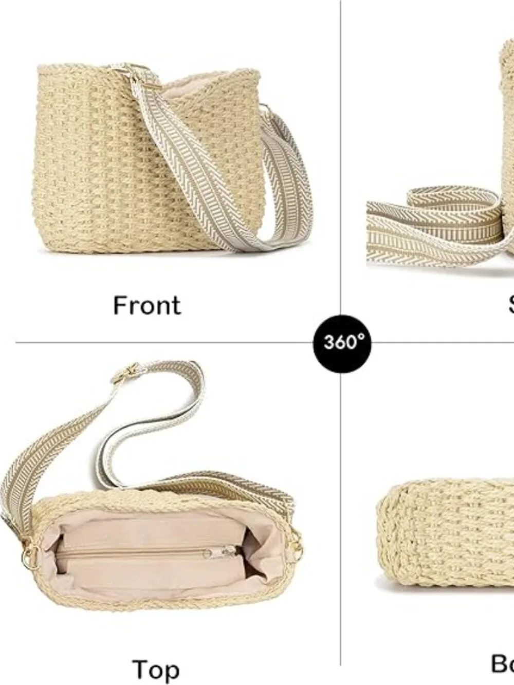 Small Straw Woven Crossbody Bag